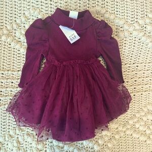 GAP Baby Ribbed Burgundy Dress
